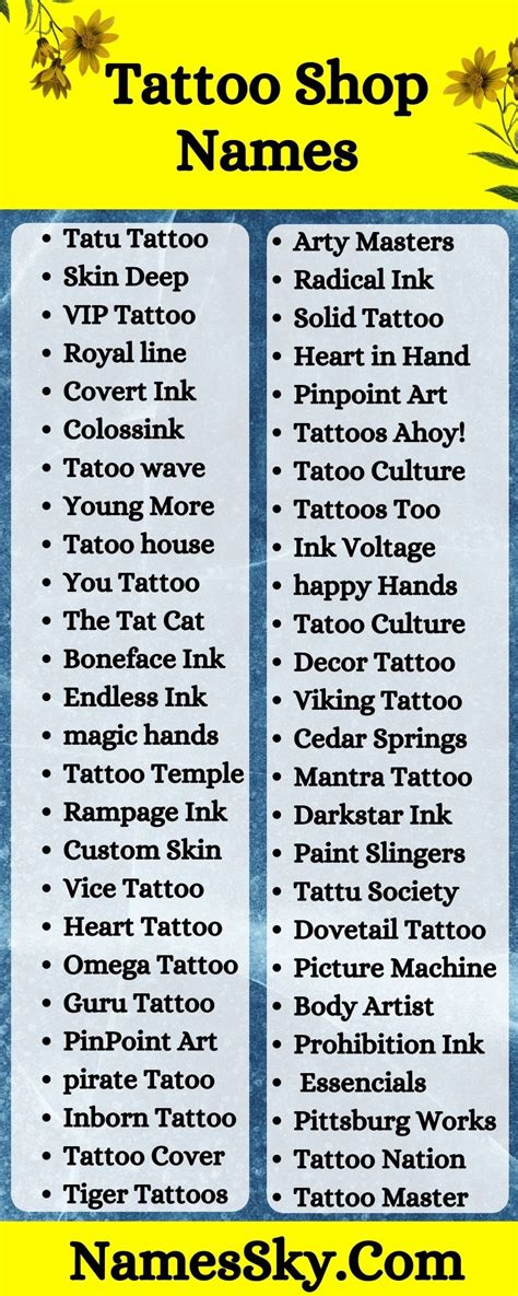 tattoo shop name suggestions|tattoo shop name generator.